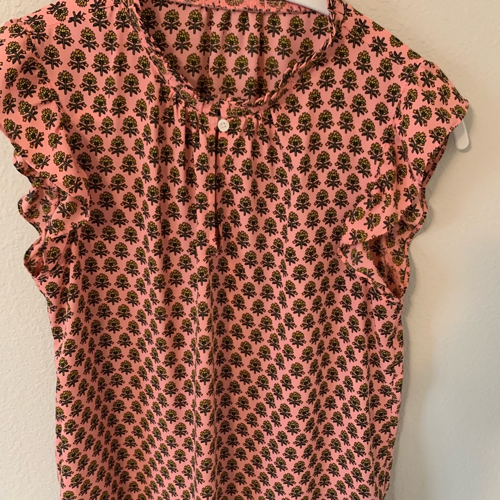 Loft - pink floral sleeveless top.